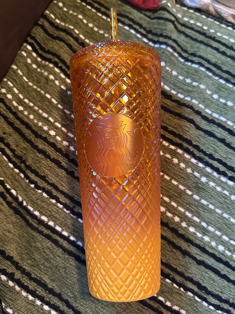Starbucks Orange ombré Textured Cold Cup Tumbler